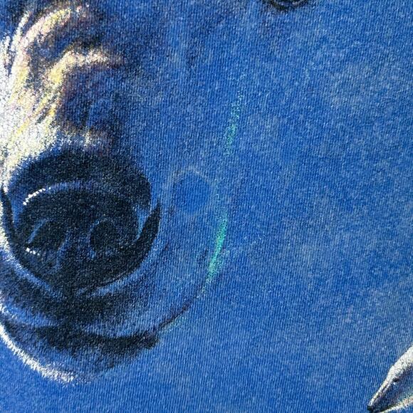 Vintage Y2Ks Polar Bears Alaska T Shirt Bleach Spotted Tie Dye Blue L Large - Picture 8 of 11